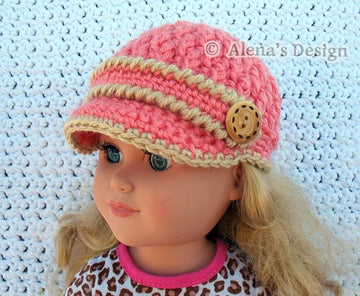 Two-Button Visor Hat for 18in Doll