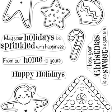 Hero Arts Clear Stamps 4"X6" - Christmas Gingerbread Cookies