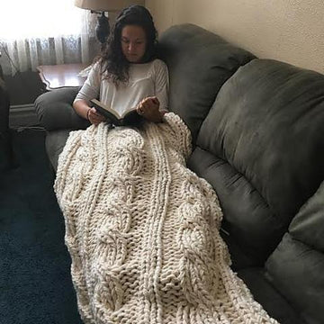Chunky Cable Knit Blanket
