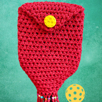 "Pickle-licious" Crocheted Pickleball Paddle Cover