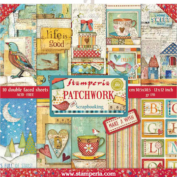 Stamperia Intl Stamperia Double-Sided Paper Pad 12"X12" 10/Pkg - Patchwork, 10 Designs/1 Each