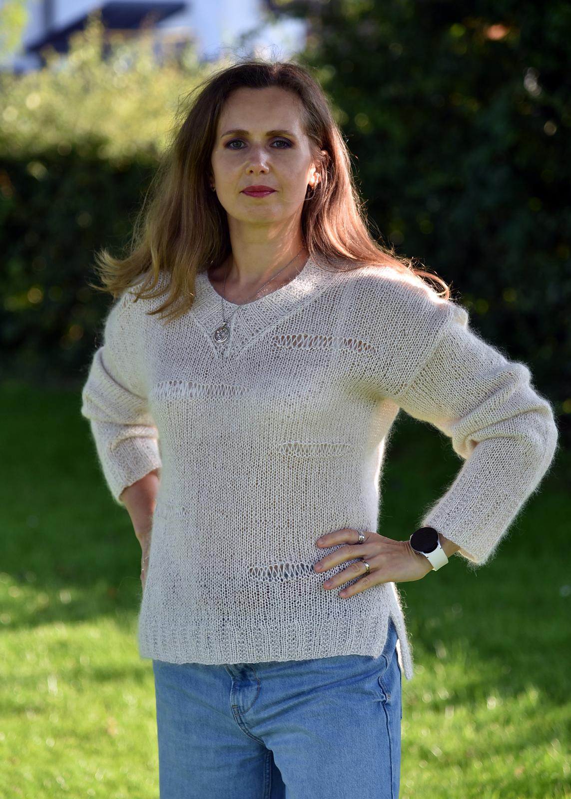 Broken Symmetry V-neck Sweater