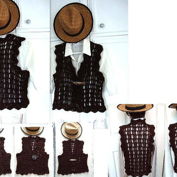 704 CROCHET SHRUG VEST, women and teens