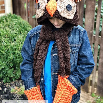 Hooded Owl Scarf and Blanket