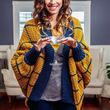 Windowpane Cocoon Crochet Wrap