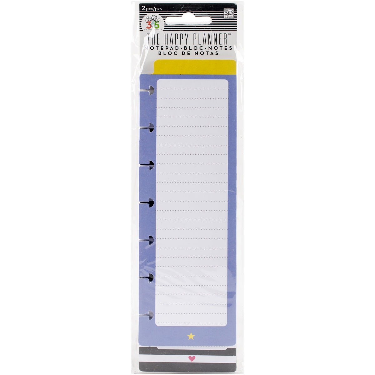 The Happy Planner Note Pads 7.5"X2.5" 2/Pkg - Star & Heart
