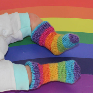 Preemie Baby Very Easy No heel Rainbow Socks Circular