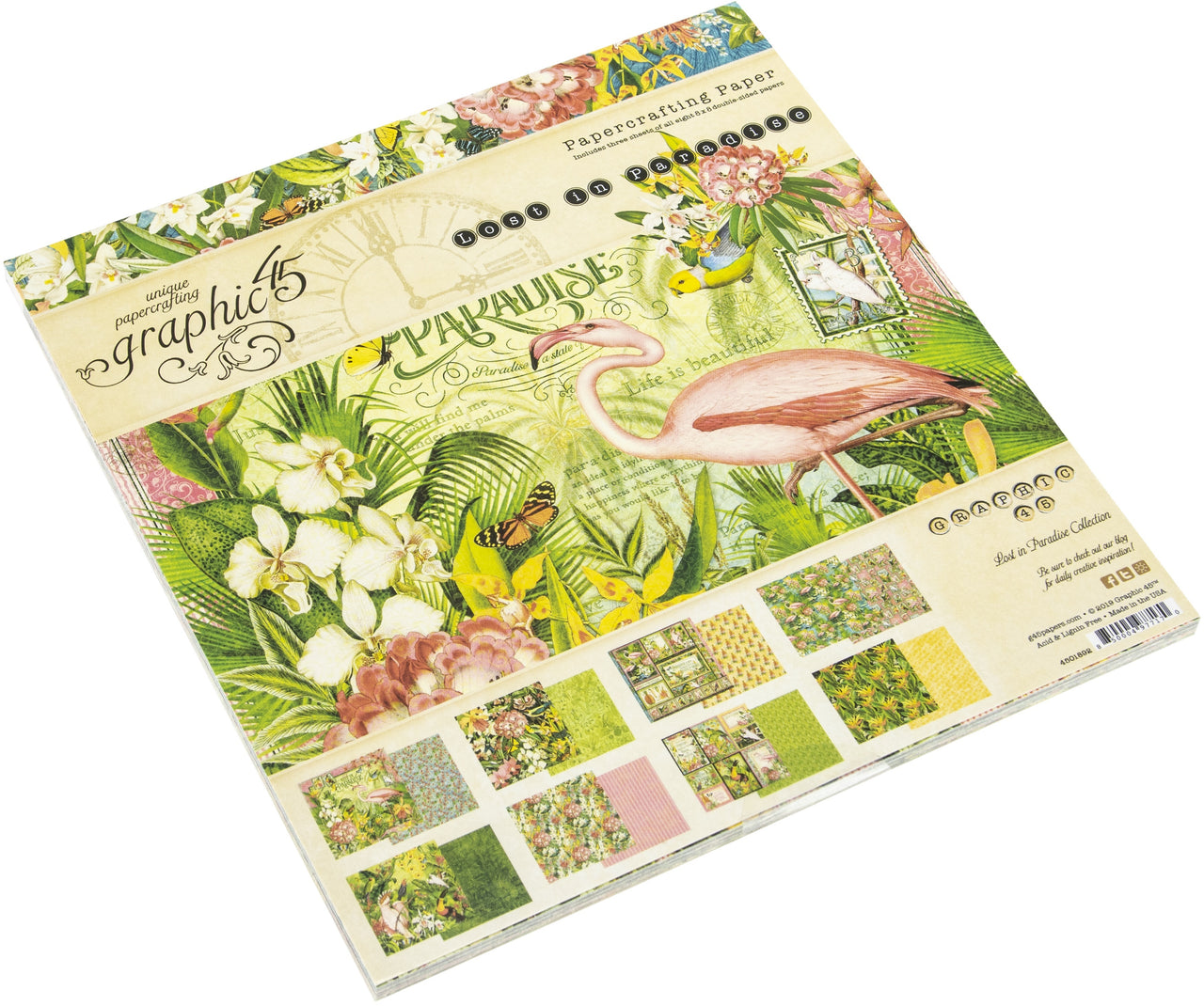 Graphic 45 Double-Sided Paper Pad 8"X8" 24/Pkg - Lost In Paradise, 8 Designs/3 Each
