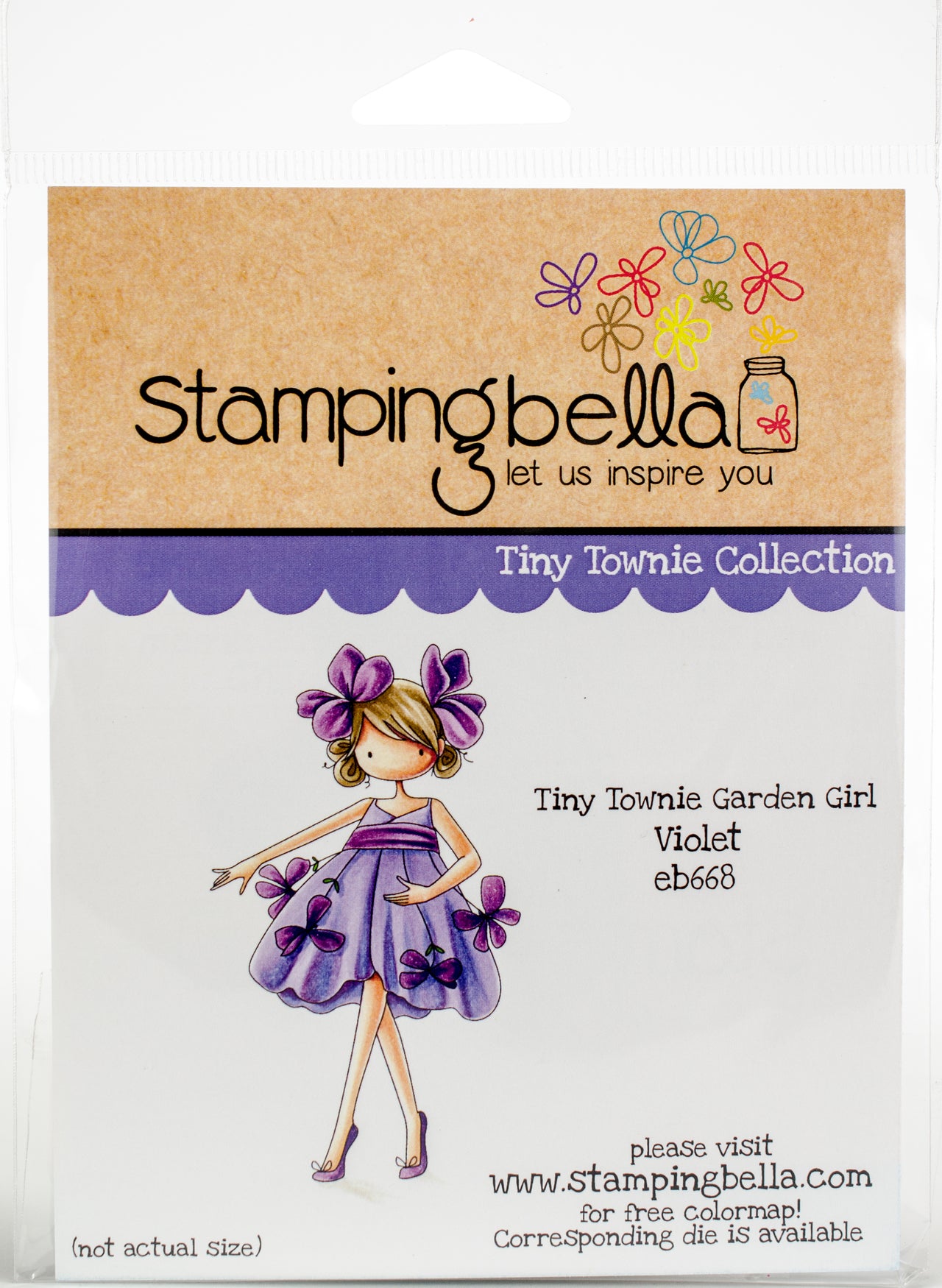 Stamping Bella Cling Stamps - Tiny Townie Garden Girl Violet