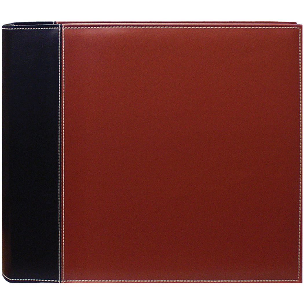 Pioneer 3-Ring Sewn Cover Album 12"X12" - Black/Brown