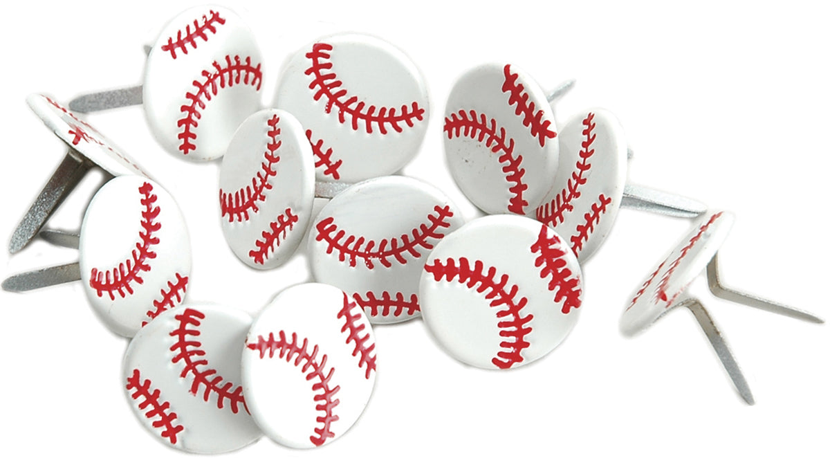 Eyelet Outlet Shape Brads 12/Pkg - Baseballs