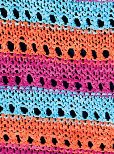 Striped Ridge Eyelet Shawl #505