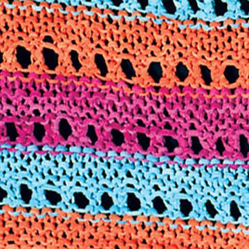 Striped Ridge Eyelet Shawl #505