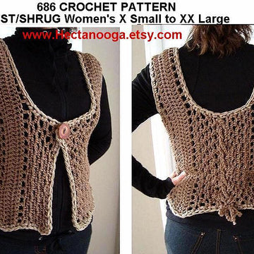 686 TAUPE SHRUG VEST, Women X Small to XXLarge