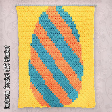 Instarsia - Egg of Diagonal Stripes - Chart Only