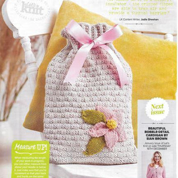 Texture and Flower Hot Water Bottle Cover