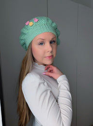 Crochet Pastel Flower Beret Pattern
