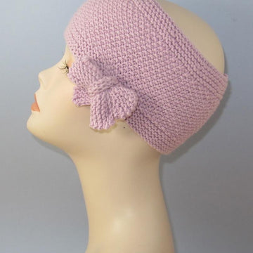 Tie Up Bow Moss (Seed) Stitch Headband Circular Knitting Pattern