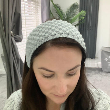 Aran Head Band with i-cord ties
