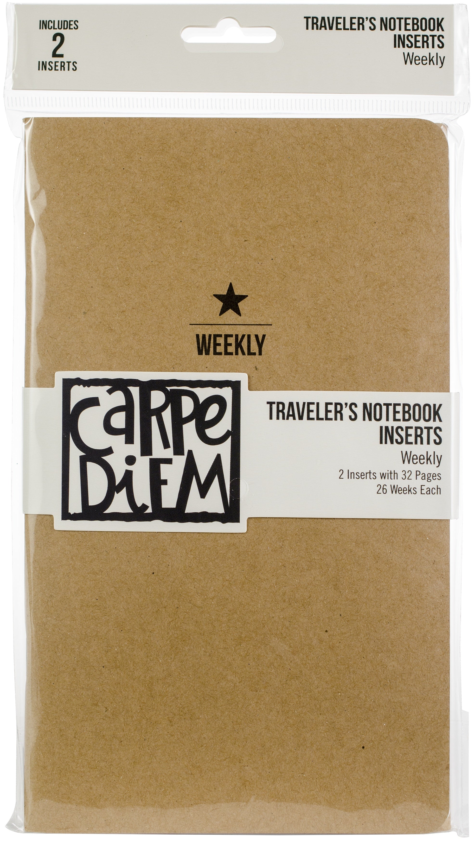 Carpe Diem Traveler's Notebook Inserts 5"X8.25" 2/Pkg - Two Weekly, 26 Weeks Each