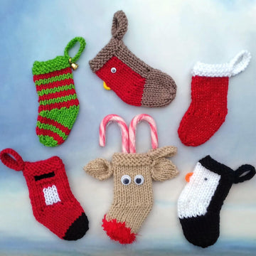 Mini Christmas Stockings - Six Novelty Designs