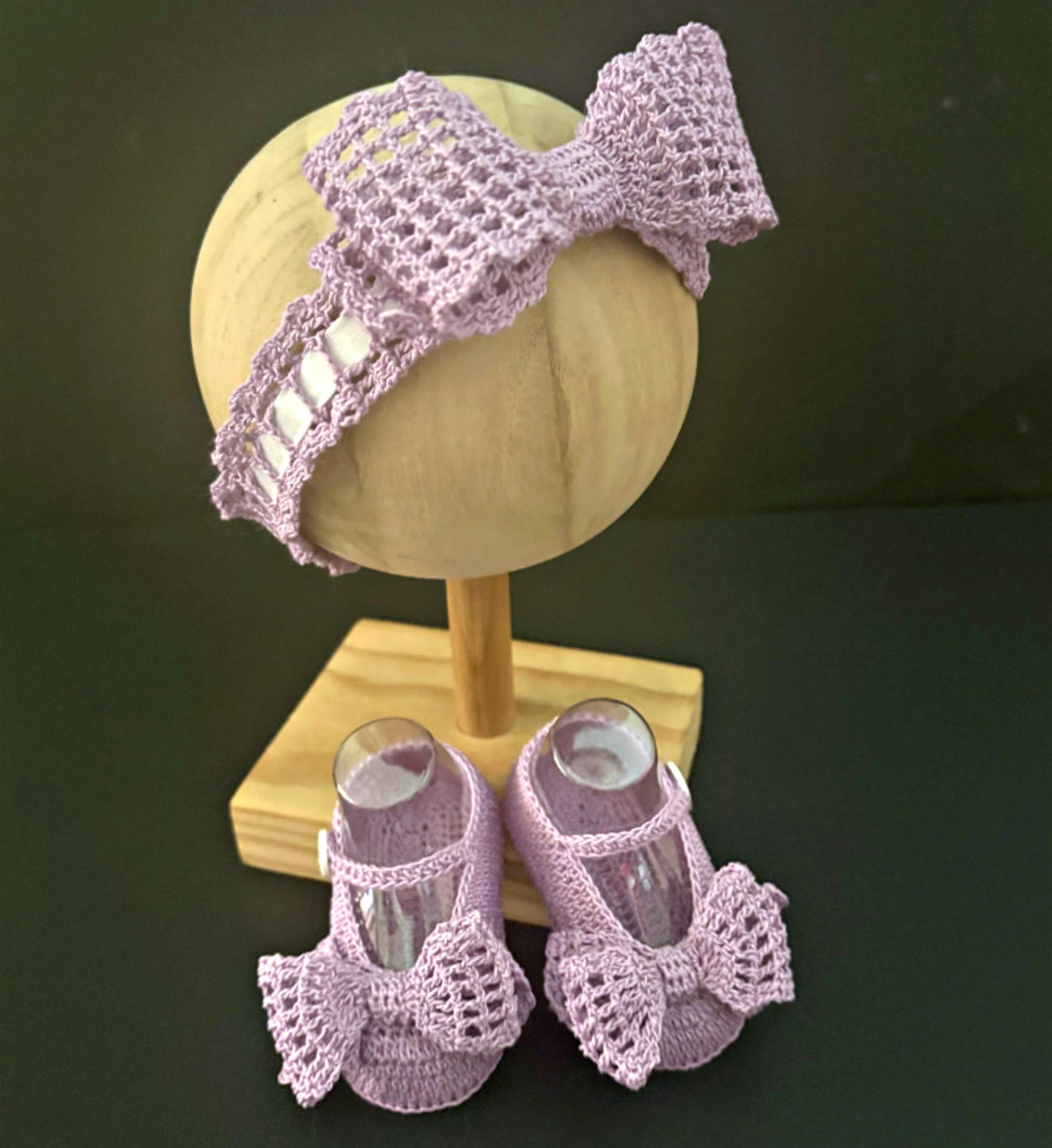 Baby Headband and Shoes with Bows