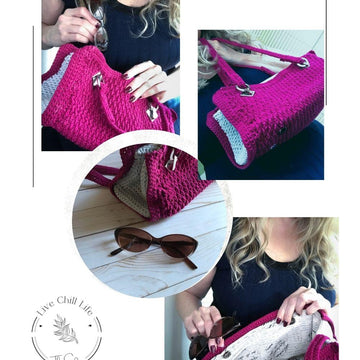 Camellia designer crochet handbag