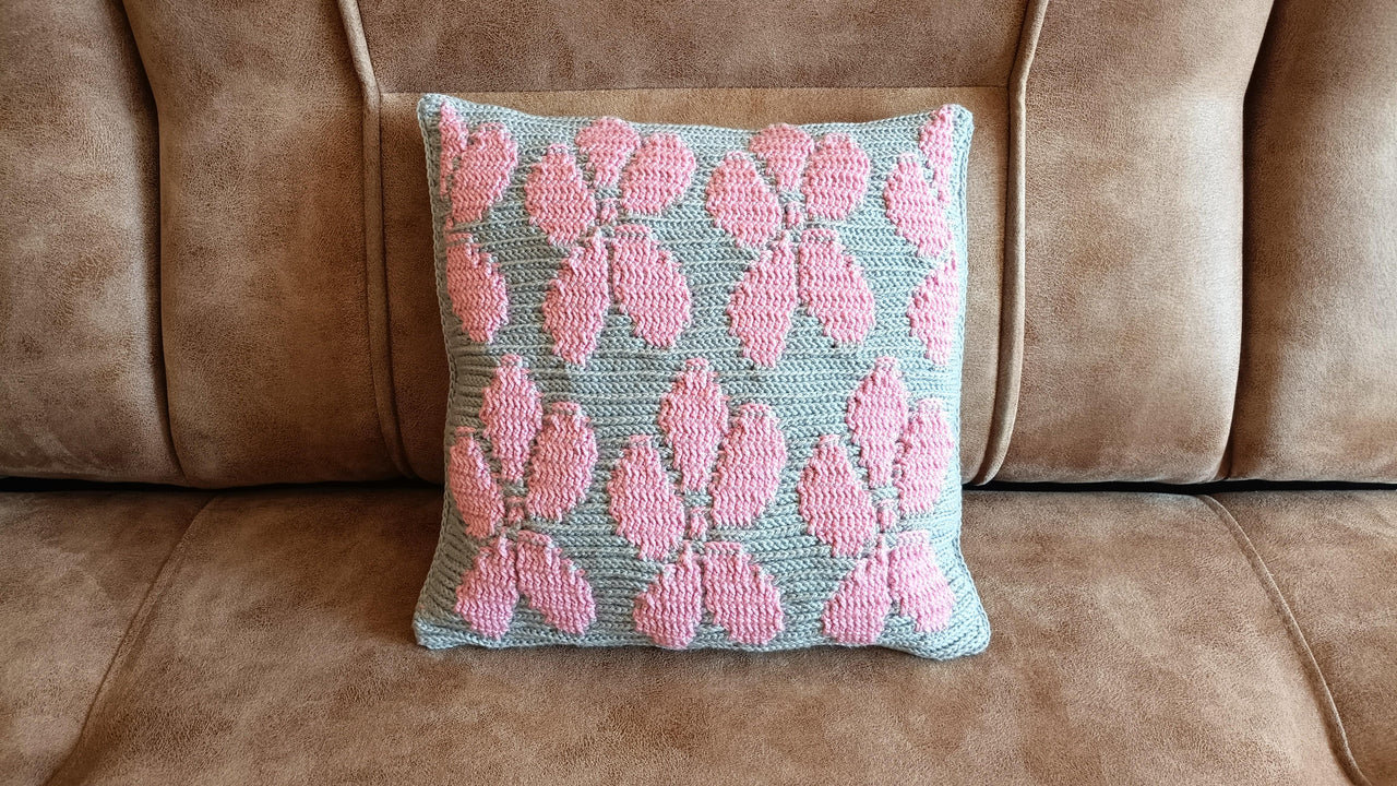 Pink bouquet pillow