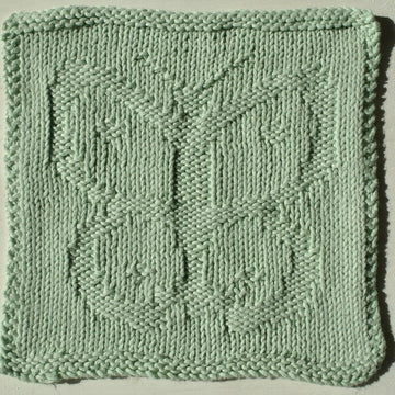 Butterfly knit purl face cloth square