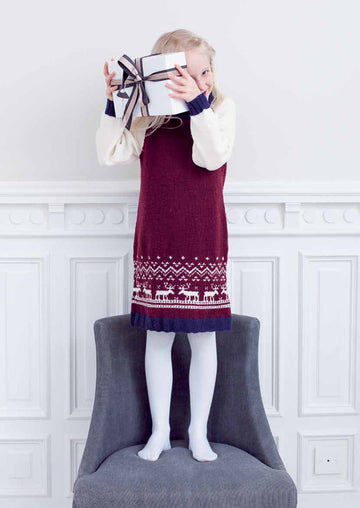 "Dansa Elk Dress" - Dress Knitting Pattern For Girls in MillaMia Naturally Soft Merino
