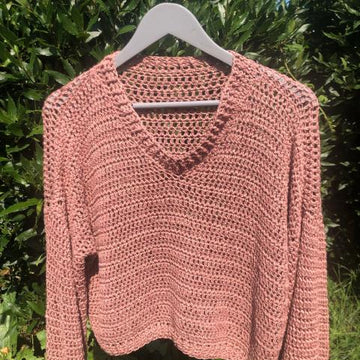 Easy Summer/Autumn Crochet Sweater Pattern, Cropped Crochet Sweater