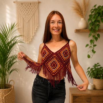 Boho Granny Square Top