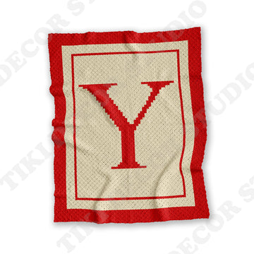 Name Letter Y Baby Blanket CROCHET PATTERN C2C