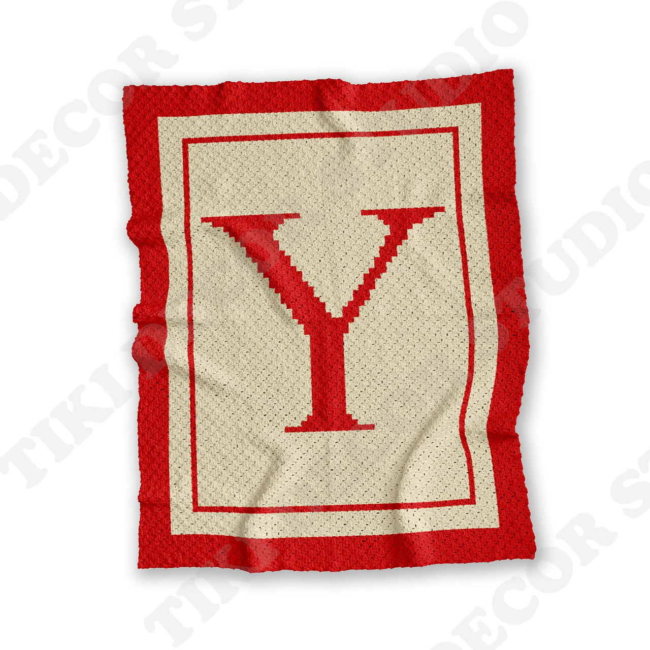 Name Letter Y Baby Blanket CROCHET PATTERN C2C