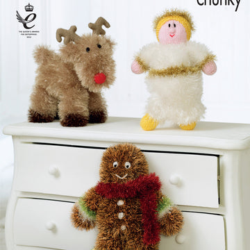 Christmas Toys in King Cole Tinsel Chunky, Big Value Chunky & Pricewise DK - 9055 - Leaflet