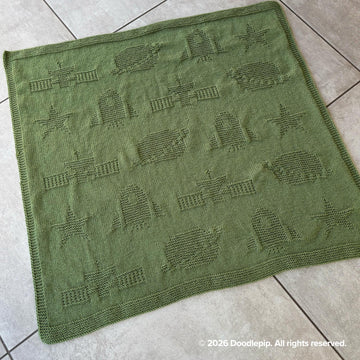 Space Rocket Knit Blanket