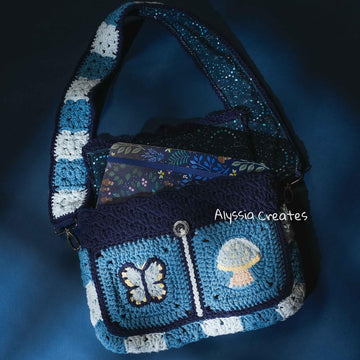 Butterfly and Mushroom Book Sleeve Bag
