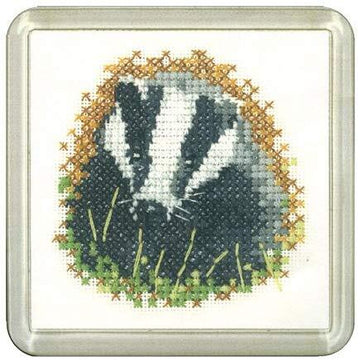 Heritage Badger Coaster Cross Stitch Kit - CFBG1172
