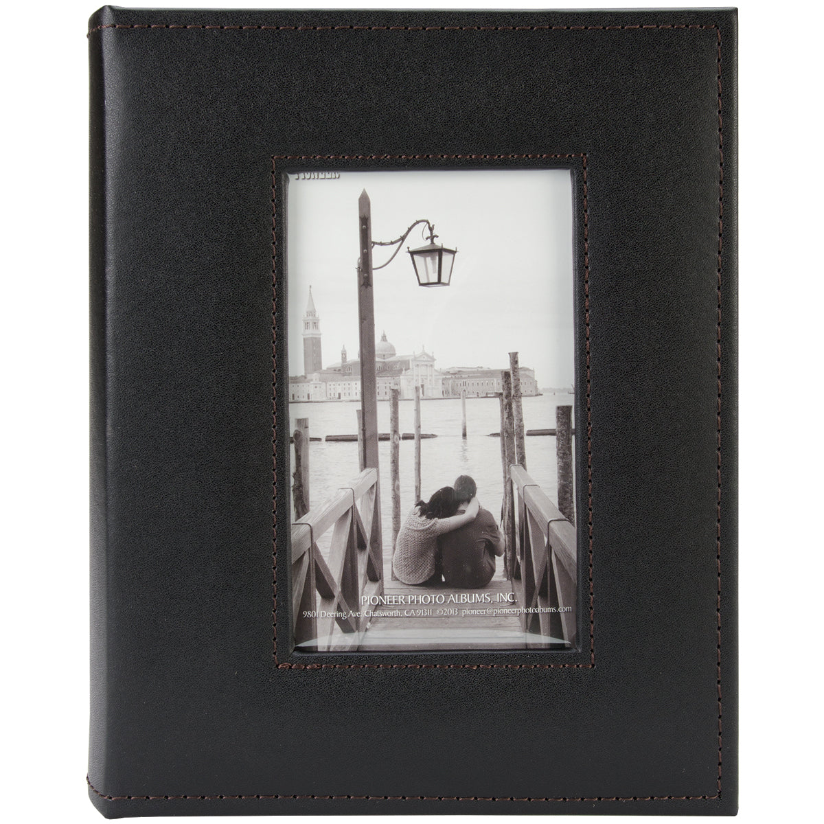 Pioneer Sewn Frame Photo Album 7"X9" - Black