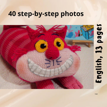 Knitting Pattern Cheshire Cat – Soft Toy inspired by Alice in Wonderland