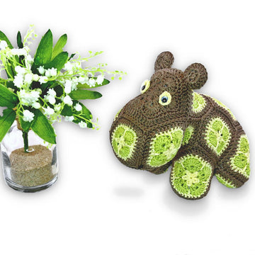Nina The Baby - Hippopotamus with African Flowers