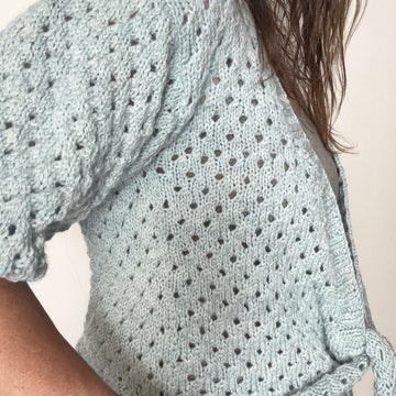 Short Sleeved Tie Front Wrap