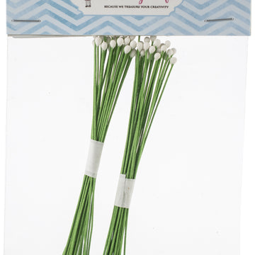 Dress My Craft Drop Shape Wire Pollen 2/Pkg - #1 White, 2 Bunches/20 Each, 2.2mm