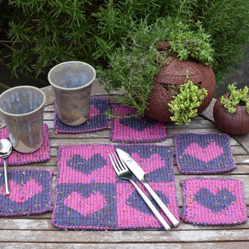 Heart Coasters and Table Mat