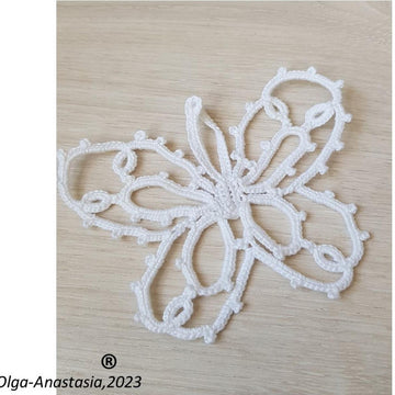 Openwork white butterfly crochet