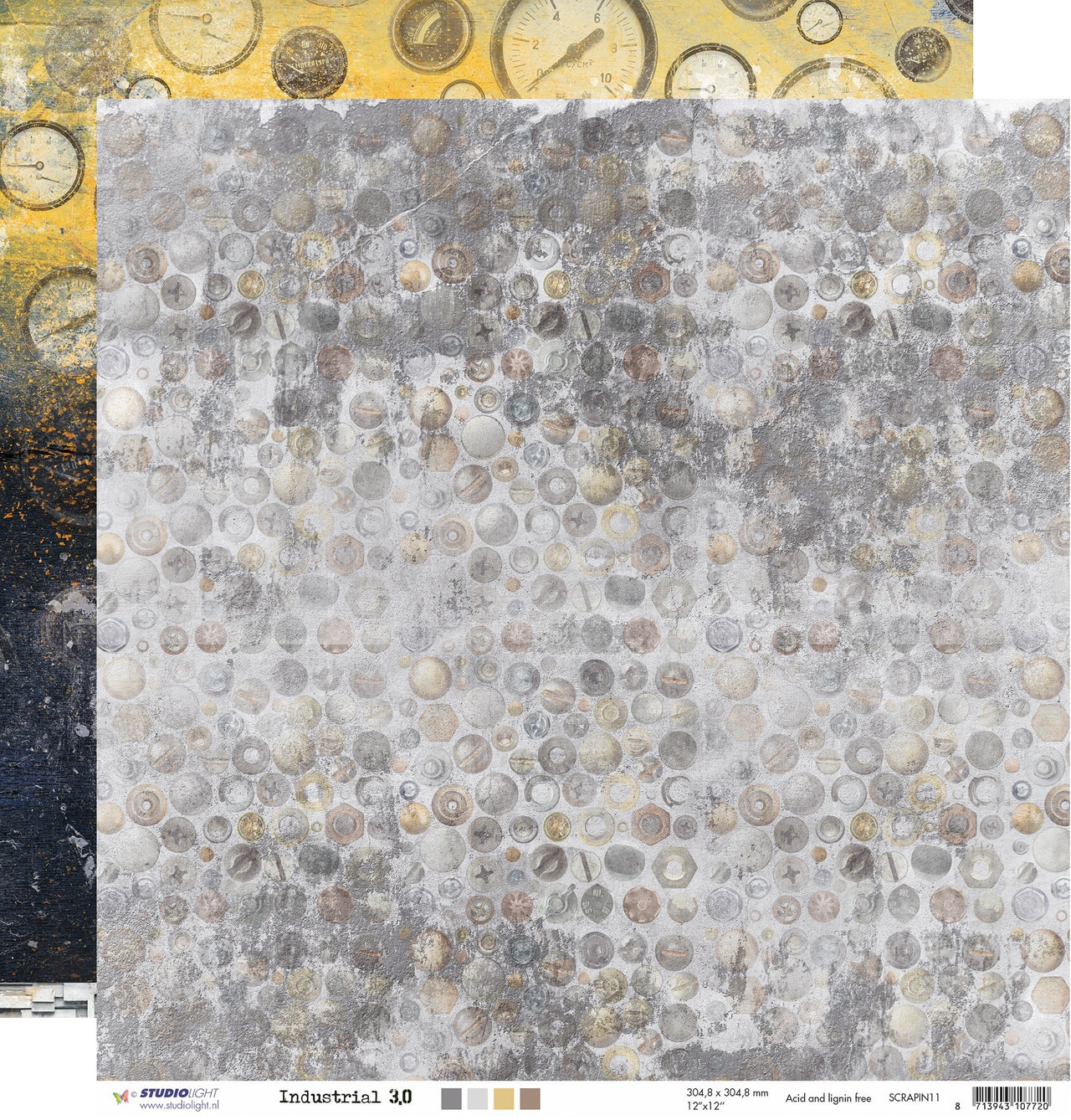 Studio Light Industrial 3.0 Double-Sided Cardstock 12"X12" 10/Pkg - 554002