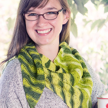 Marron Dropped-Stitch Shawl in SweetGeorgia Party of Five Tough Love Sock Set - Downloadable PDF