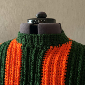 Vertical Stripe Aran Sweater