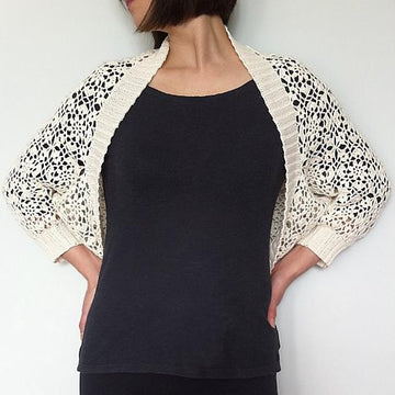 Clair - continuous motif shrug (crochet+knit)