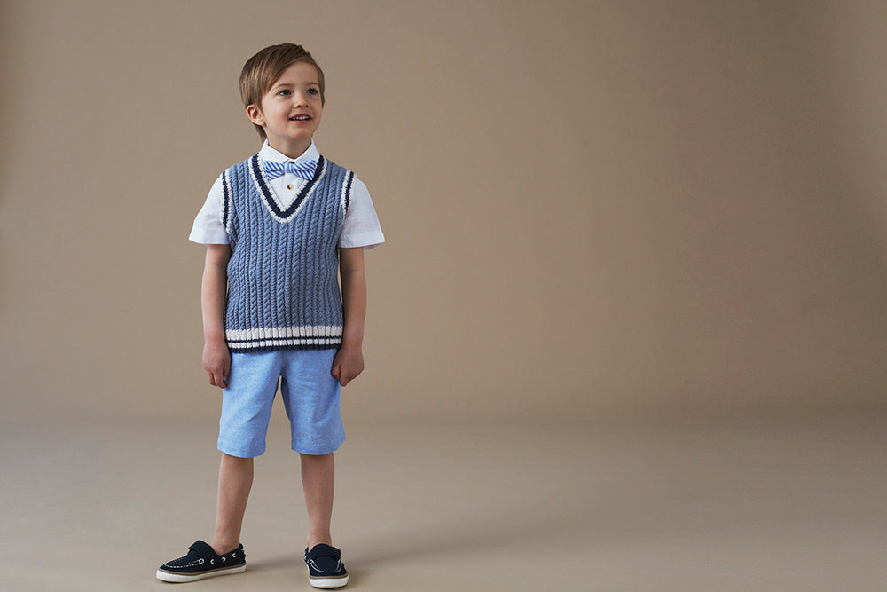 Chester Tank Top - Knitting Pattern For Kids in Debbie Bliss Baby Cashmerino